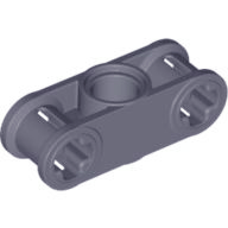 Technic, As en Pin Koppeling Loodrecht 3L met pin gat in het midden Dark Bluish Gray